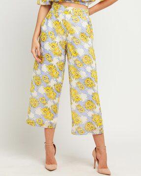 floral print straight palazzo pants