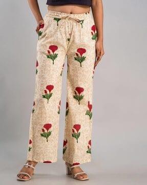 floral print straight palazzos