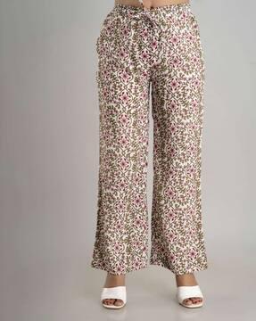 floral print straight palazzos