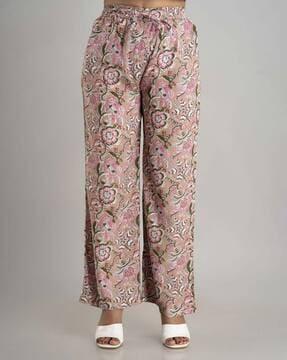 floral print straight palazzos