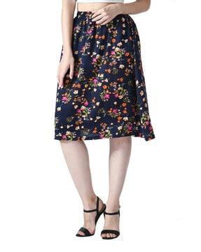 floral print straight skirt