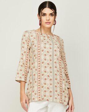 floral print straight tunic