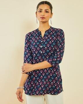 floral print straight tunic