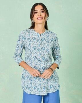 floral print straight tunic