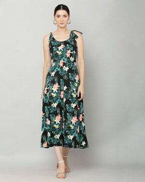 floral print strappy dress