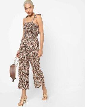 floral print strappy jumpsuit