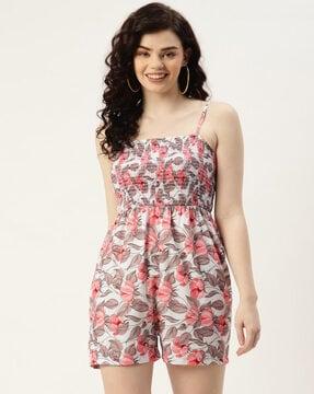 floral print strappy playsuit