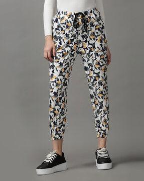 floral print stretchable trousers
