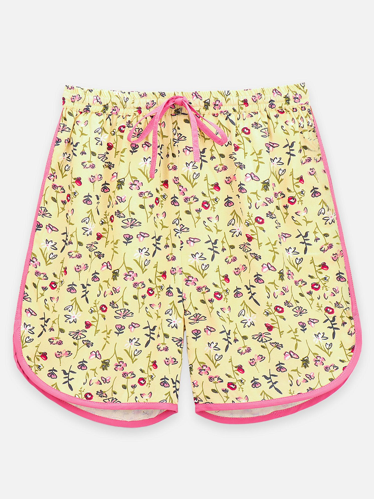 floral print stylish cotton lining shorts