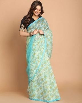 floral print supernet kota saree