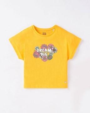 floral print sustainable crew-neck t-shirt