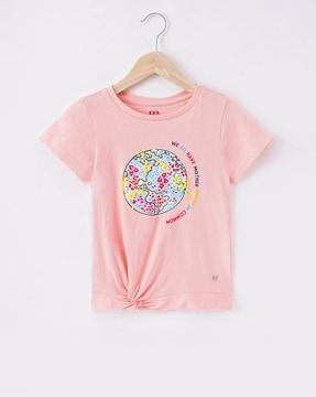 floral print sustainable crew-neck t-shirt