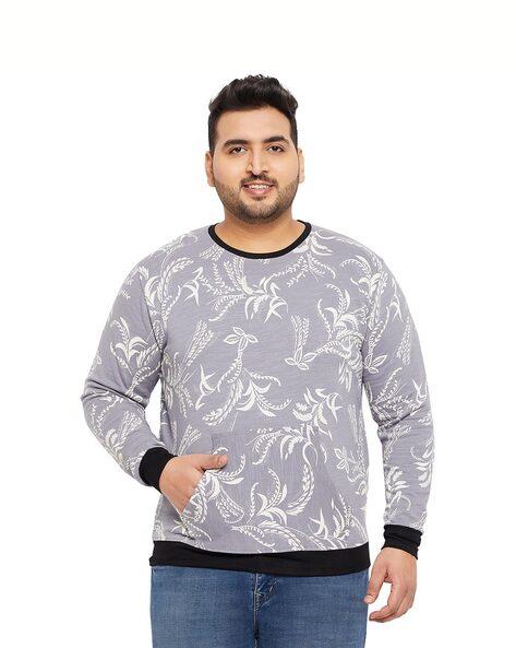 floral print sweatshirt with kangaroo pocket