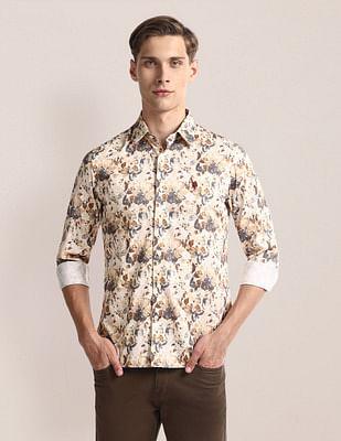 floral print tailored fit shirt