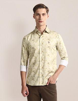 floral print tailored fit shirt