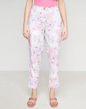 floral print tapered fit pants