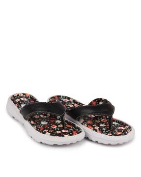 floral print thong flip-flops