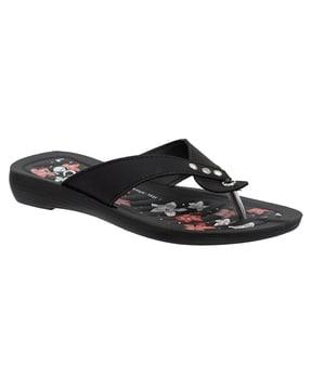 floral print thong flip-flops