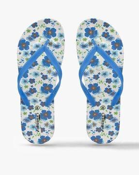 floral print thong-strap flip-flops