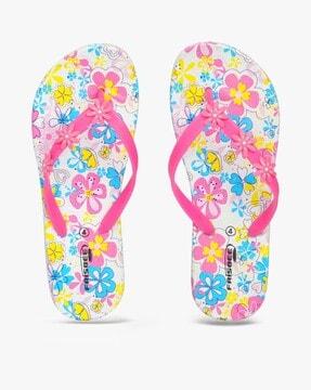 floral print thong-strap flip-flops