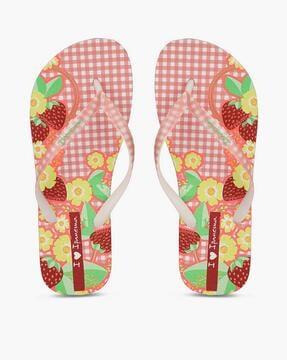 floral print thong-strap flip-flops