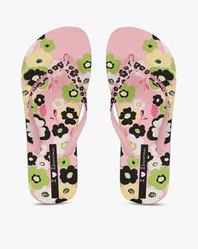 floral print thong-strap flip-flops