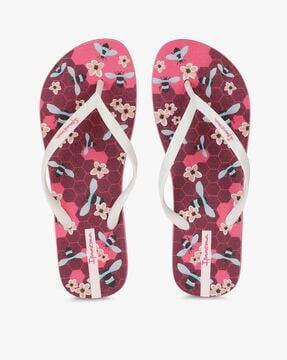 floral print thong-strap flip-flops