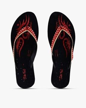 floral print thong-strap sandals
