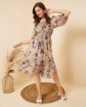 floral print tiered dress