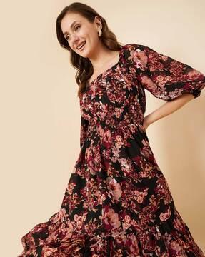 floral print tiered dress
