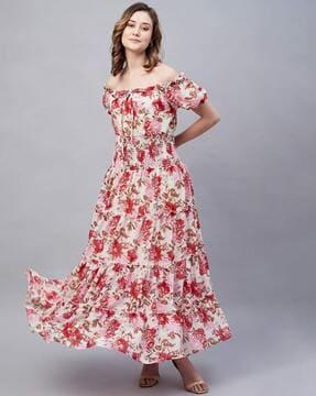 floral print tiered dress