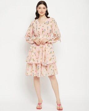 floral print tiered dress