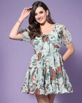 floral print tiered dress