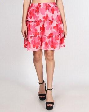 floral print tiered skirt