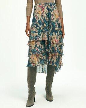 floral print tiered skirt