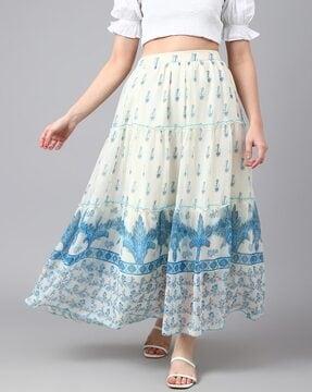 floral print tiered skirt