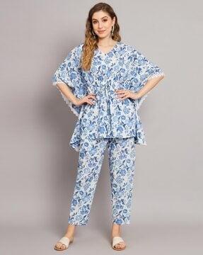 floral print top & trousers set