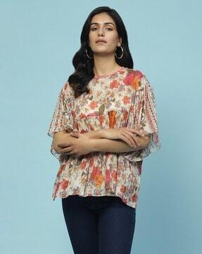 floral print top with camisole