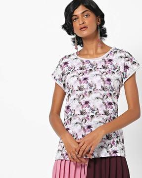 floral print top with extended sleeves
