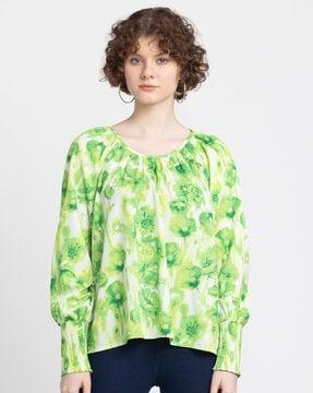 floral print top with full sleeves