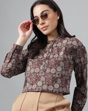 floral print top with full sleeves