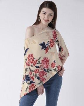 floral print top with off-shoulder