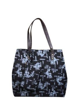 floral print tote bag with pouch