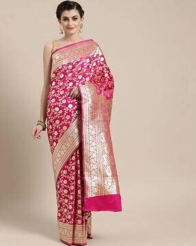 floral print traditional saree