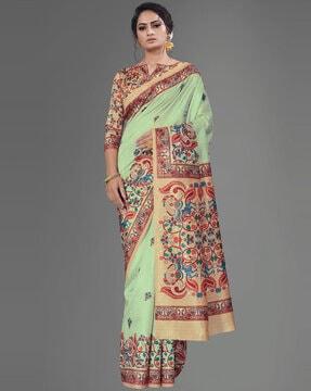 floral print traditional saree