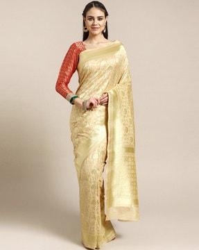 floral print traditional saree