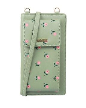 floral print travel wallet with strap