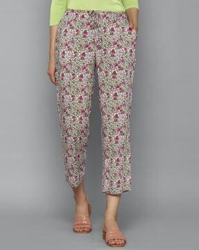 floral print trousers with insert pocket