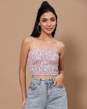 floral print tube top