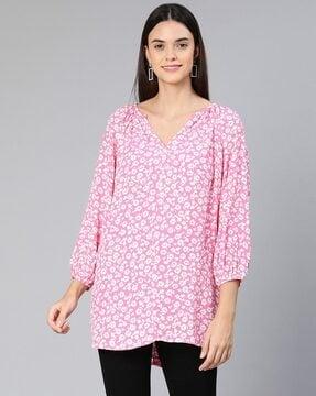 floral print tunic top